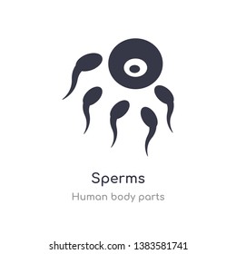 sperms outline icon. isolated line vector illustration from human body parts collection. editable thin stroke sperms icon on white background