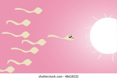Sperms running into ovary