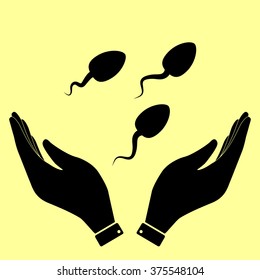 Sperms sign. Flat style icon vector illustration.