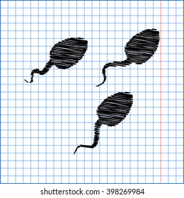 Sperms sign. Flat style icon