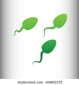 Sperms sign. Green gradient icon