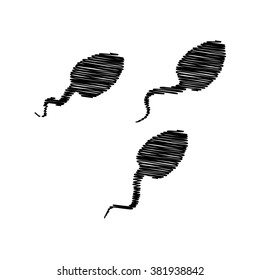 Sperms sign. Icon with scribble effect
