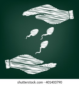 Sperms sign scrible effect 