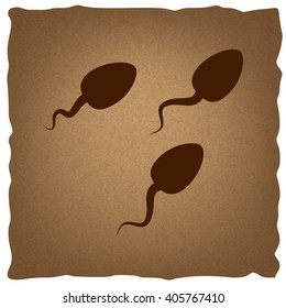 Sperms sign. Vintage effect