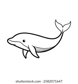 sperm-whale of a line art vector