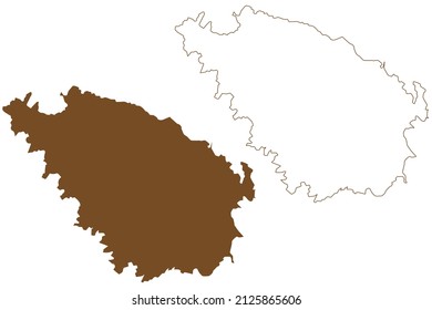 Spetses island (Hellenic Republic, Greece, Attica) map vector illustration, scribble sketch Spetses map