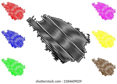 Spetses island (Hellenic Republic, Greece, Attica) map vector illustration, scribble sketch Spetses map