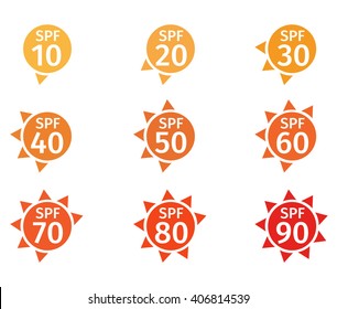 spf 10 to 90 logo , vector