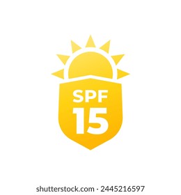 SPF 15, UV- oder Sonnenschutzsymbol