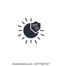 SPF 30 icon. vector.Editable stroke.linear style sign for use web design,logo.Symbol illustration.