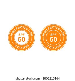 SPF 30 sun protection, UVA and UVB logo template illustration. suitable for SPF 50 high UV protection skin lotion and cream package label