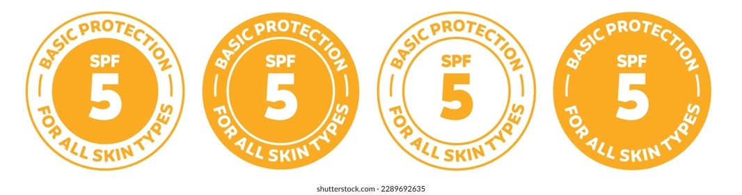 Spf 5 icon set. spf isolated logo collection in orange color.
