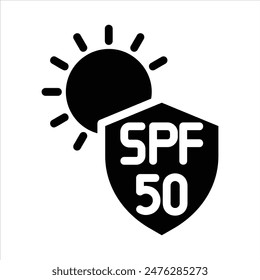 spf 50 in flat design style