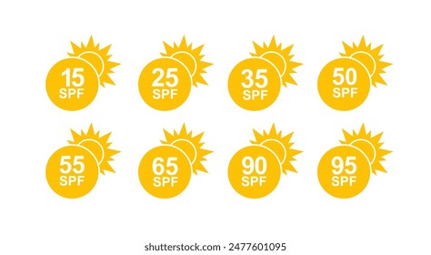 SPF 50 icon. Sun protection for skin. UVA UVB sunscreen protection. SPF icon for or skin cosmetics packaging. Vector