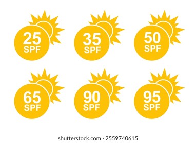 SPF 50 icon. Sun protection for skin. UVA UVB sunscreen protection. SPF icon for or skin cosmetics packaging. Vector