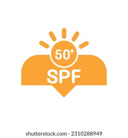 SPF 50 icon. UV protection. Sun protection for skin.