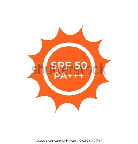 SPF 50 PA flat vector icon isolated on white background