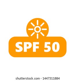 spf 50 sign vector illustration