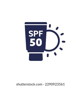 spf 50 sunscreen icon, UV protection