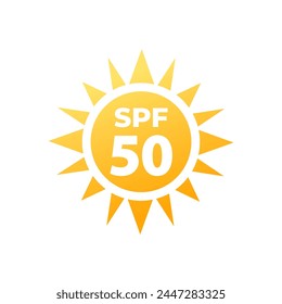 SPF 50, UV or sun protection icon