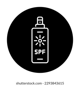 SPF body spray color line icon. Cosmetic product. Pictogram for web page, mobile app, promo.