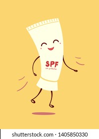 SPF moisturiser vector illustration. Daily sun protection skincare product