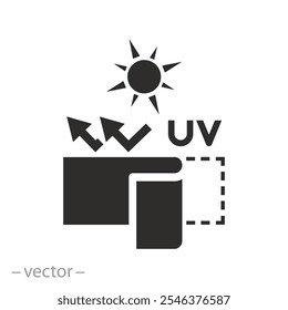 SPF proteger, icono de la etiqueta engomada del bronceado, piel de la protección del sol, capa ULTRAVIOLETA, película anti de la radiación, Ilustración vectorial plana