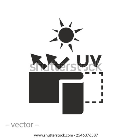 spf protect, tanning sticker icon, sun protection skin, uv layer, anti radiation film, flat vector illustration