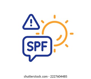 Spf protection line icon. Sun protect sign. Sunscreen effect symbol. Colorful thin line outline concept. Linear style spf protection icon. Editable stroke. Vector