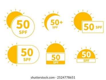 SPF protection logo icons collection