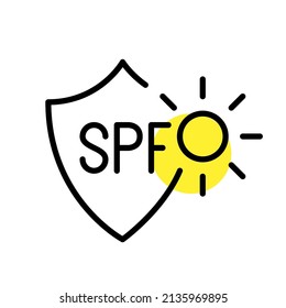SPF protection shield. Pixel perfect, editable stroke