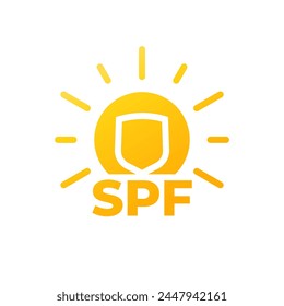 SPF, sun block icon, UV protection vector