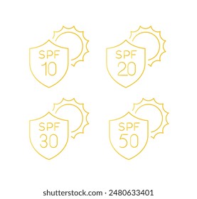 SPF ( Sun Protection Factor ) - measuring UVB protection - Stock Icon as EPS 10 File