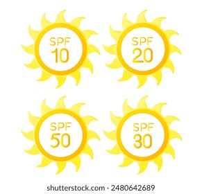 SPF ( Sun Protection Factor ) - measuring UVB protection - Stock Icon as EPS 10 File