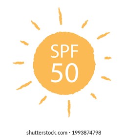 SPF Sun Protection Icon Design. UV Symbol. SPF Sun Sign. Ultra Violet Rays Radiation