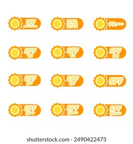 Spf Sun Protection vector icon, illustration