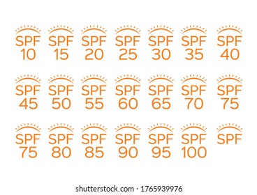 spf of uv icon vector on white