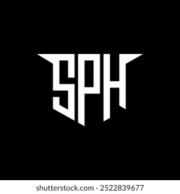 Projeto de logotipo da letra SPH com fundo branco no ilustrador, estilo de sobreposição de fonte do alfabeto moderno do logotipo do logotipo, desenhos caligráficos para o logotipo, cartaz, convite, etc.