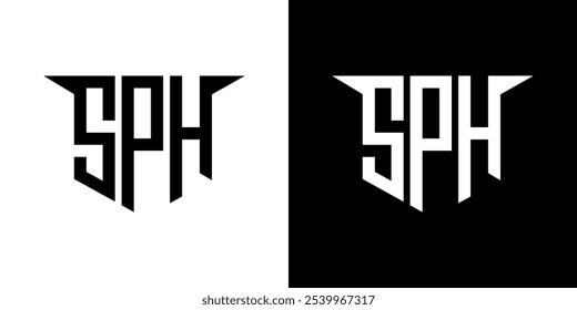 SPH letter logo design with white background in illustrator, vector logo modern alphabet font overlap style, calligraphy designs for logo, Poster, Invitation, etc.