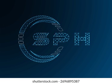 SPH diseño de Vector de logotipo de letra de polietileno baja. SPH diseño de logotipo de poliéster inferior. Logotipo de poliéster bajo.