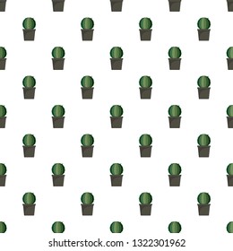 Sphera cactus pot pattern seamless vector repeat for any web design