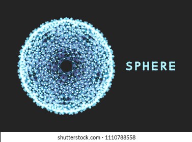 Sphere. 3d abstrakte Komposition. Futuristische Technologie-Stil. Vektorgrafik.