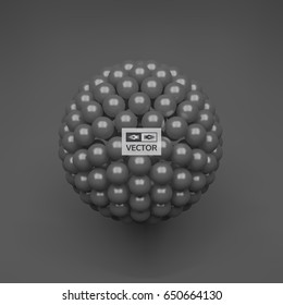 Sphere. 3d abstract spheres composition. Futuristic technology style. Vector illustration for science.