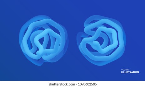 Sphere. 3D Abstract wavy illustration with dynamic effect.