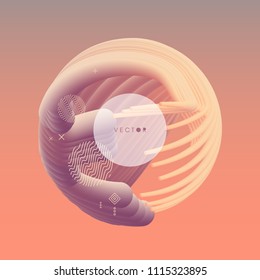 Sphere. Abstrakte 3D-Illustration mit dynamischem Effekt.