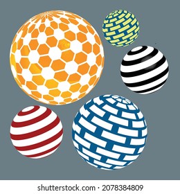 sphere 3d ball in different design.