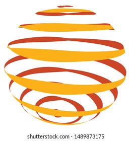 Sphere, 3d circle shape. Abstract ball, globe, orb design. Spherical, orbicular bulb with texture. Bulge, protrude warp effect pattern