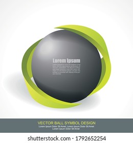 Esfera diseño 3d. Símbolo ecológico vector.