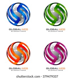 sphere 3D global with vector logo design