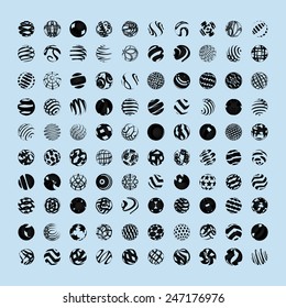 Sphere 3D Icons Set - Isolated On Blue Background - Vector Illustration, Graphic Design Editable For Your Design